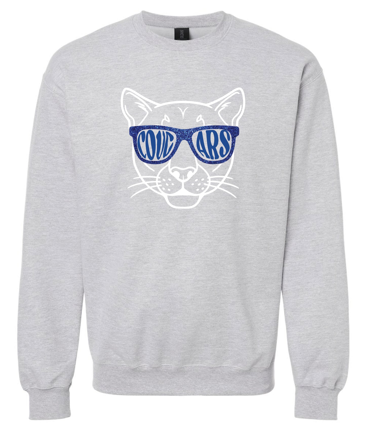 Cougar Glitter Glasses Crewneck Sweatshirt