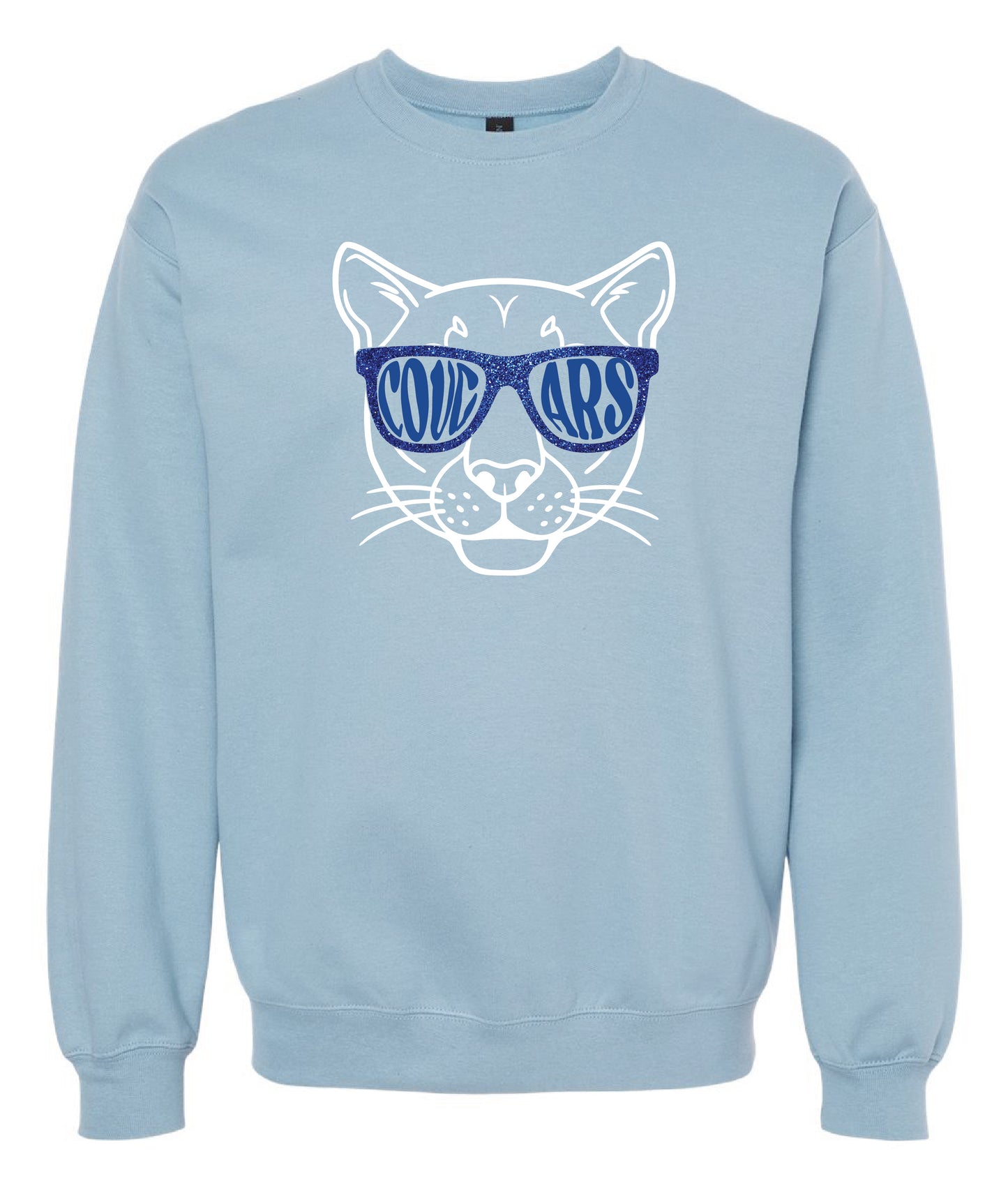 Cougar Glitter Glasses Crewneck Sweatshirt