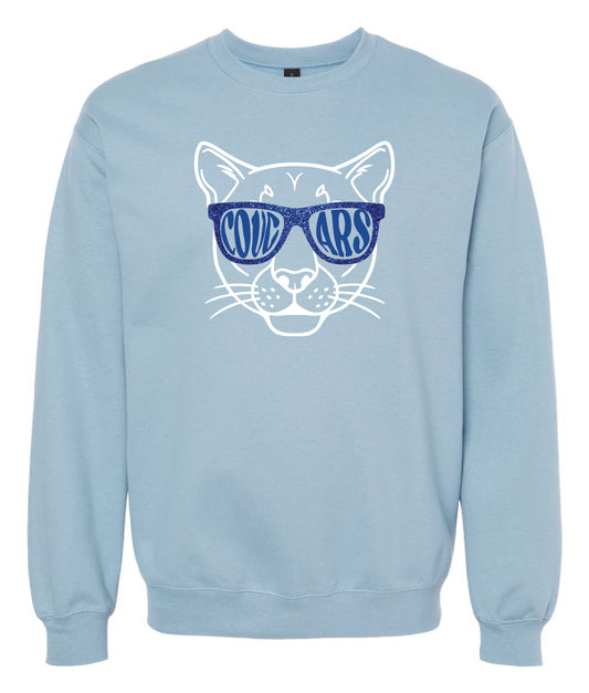 Cougar Glitter Glasses Crewneck Sweatshirt