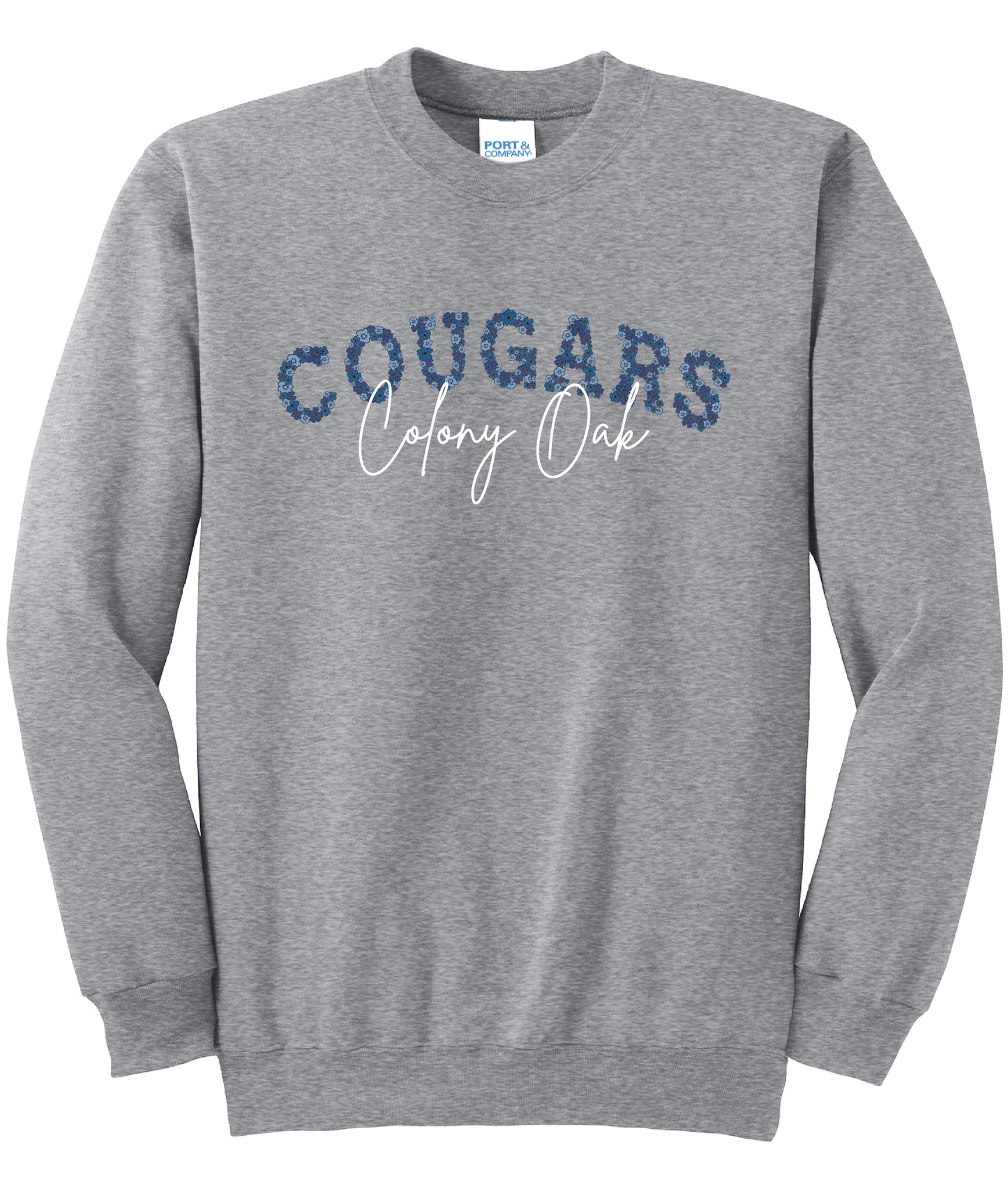 Floral Cougars Crewneck Sweatshirt