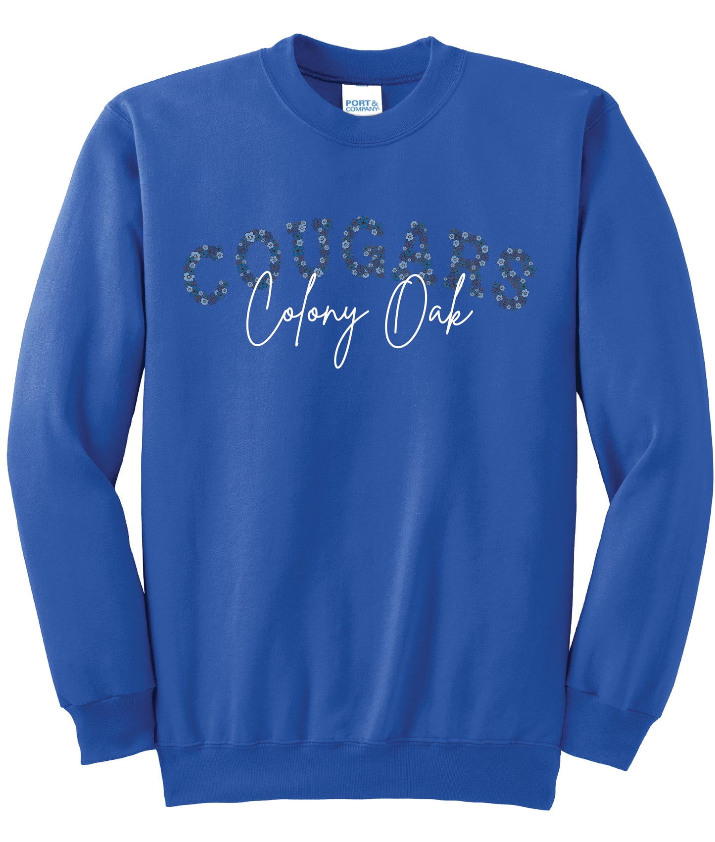 Floral Cougars Crewneck Sweatshirt