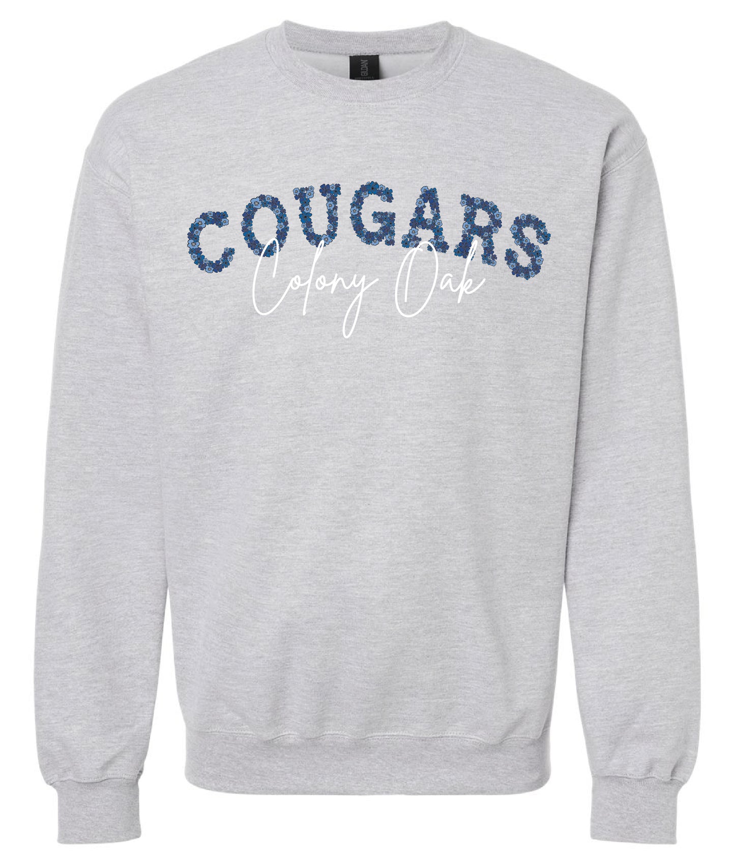 Floral Cougars Crewneck Sweatshirt