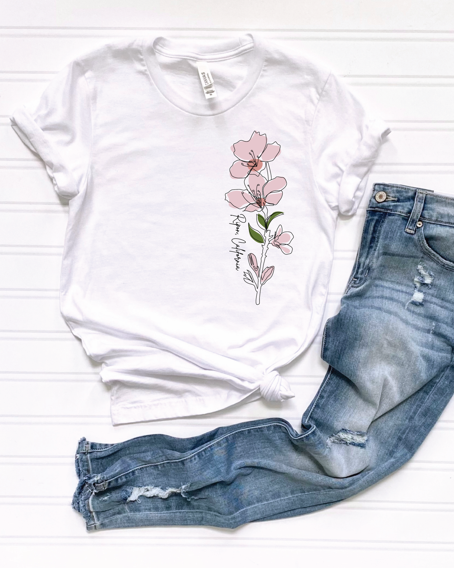Line Art Almond Blossom Tee