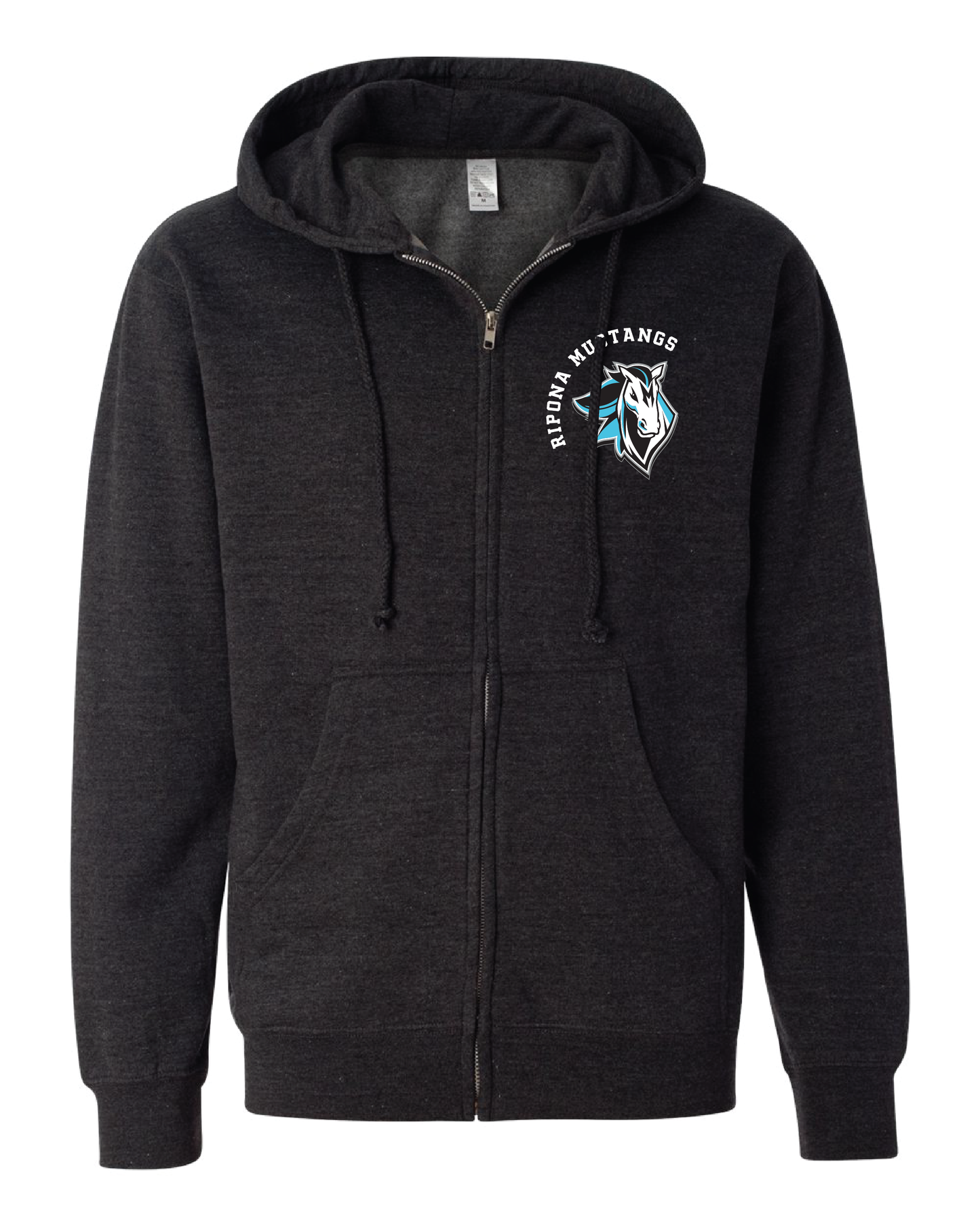 Mustang Distressed Zip Up Hoodie