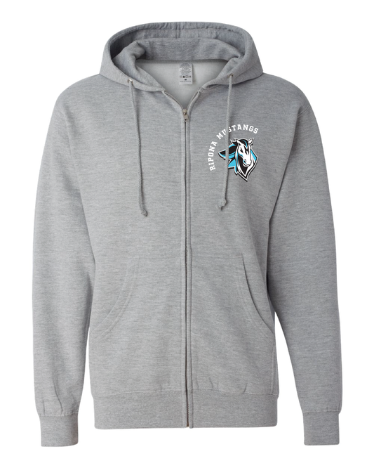 Mustang Distressed Zip Up Hoodie