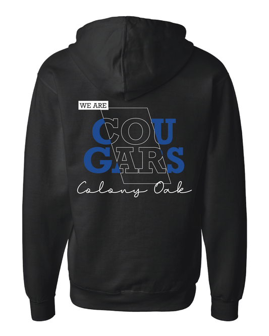 Line Art Cougars Zip Up Hoodie