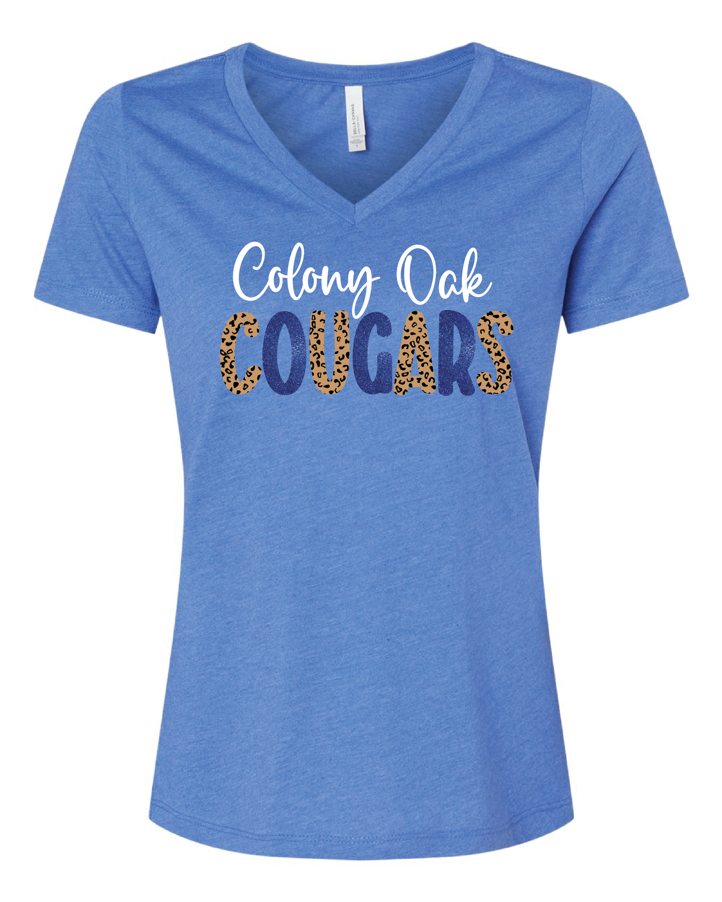 Glitter Cougars Women's V Neck Tee