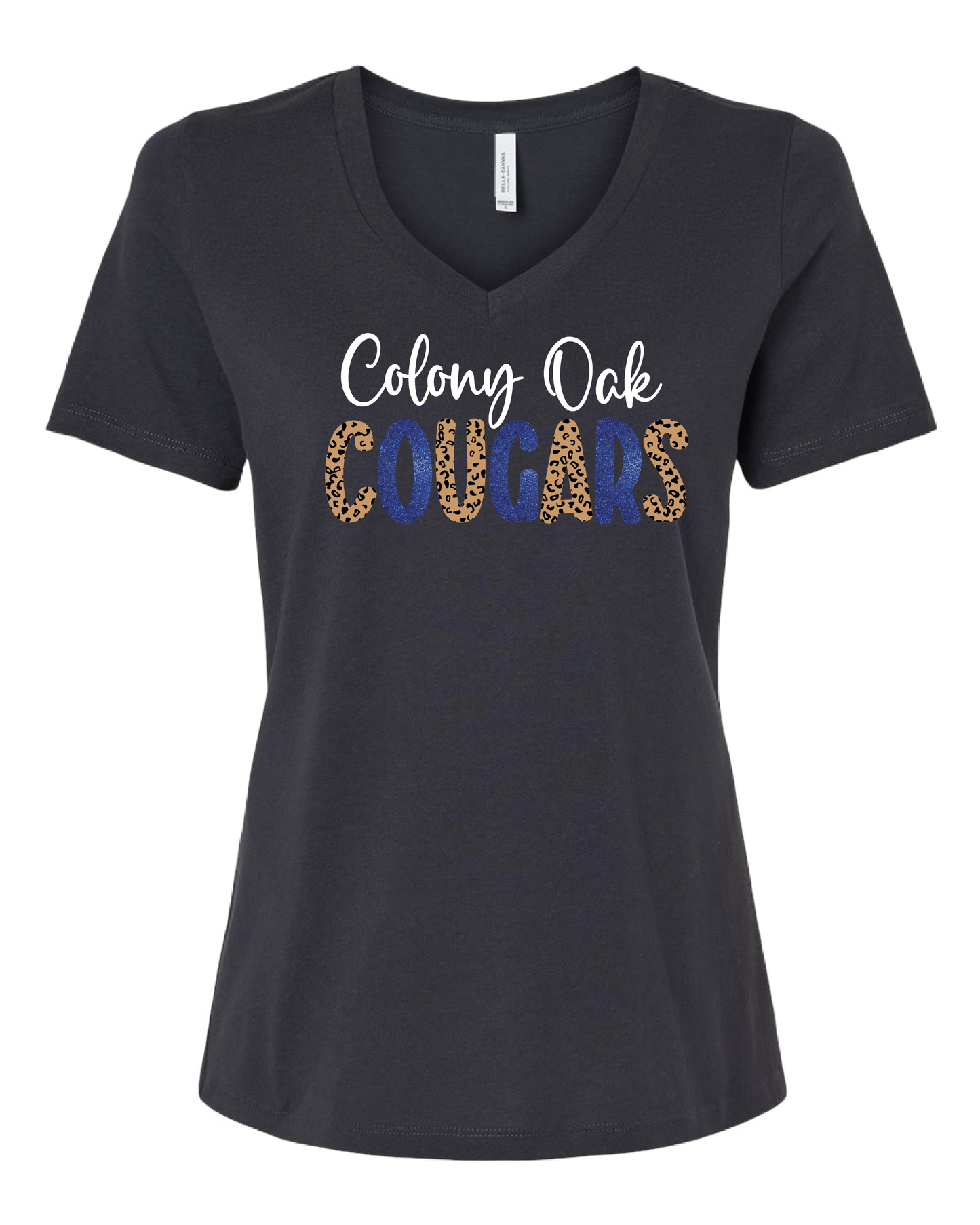 Glitter Cougars Women's V Neck Tee