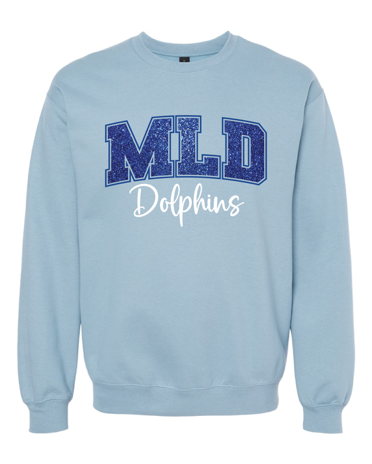 Glitter Dolphins Crewneck Sweatshirt