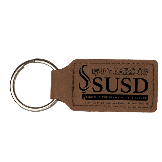 SUSD Engraved Leather Keychain