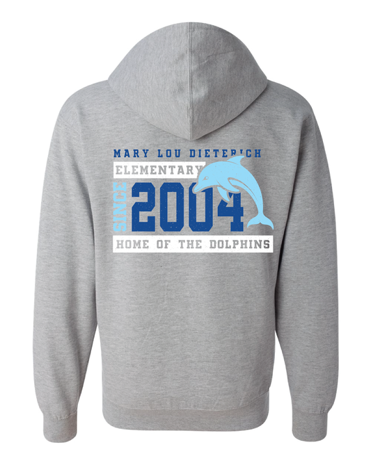 Vintage Dolphins Zip Up Hoodie
