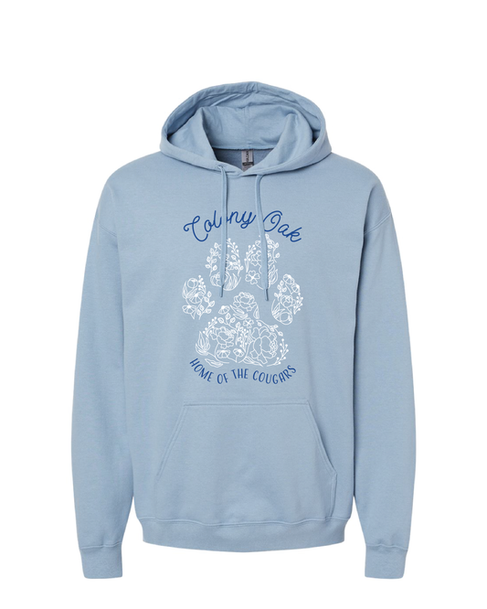 Floral Paw Print Hoodie