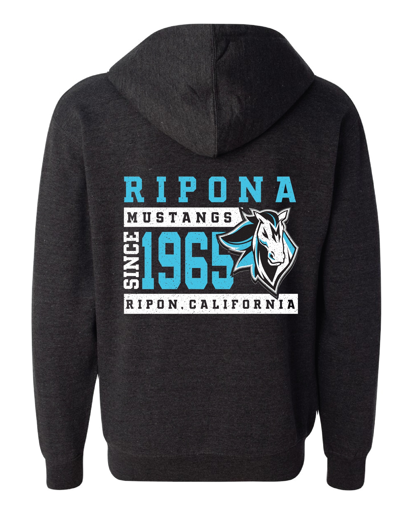 Mustang Distressed Zip Up Hoodie