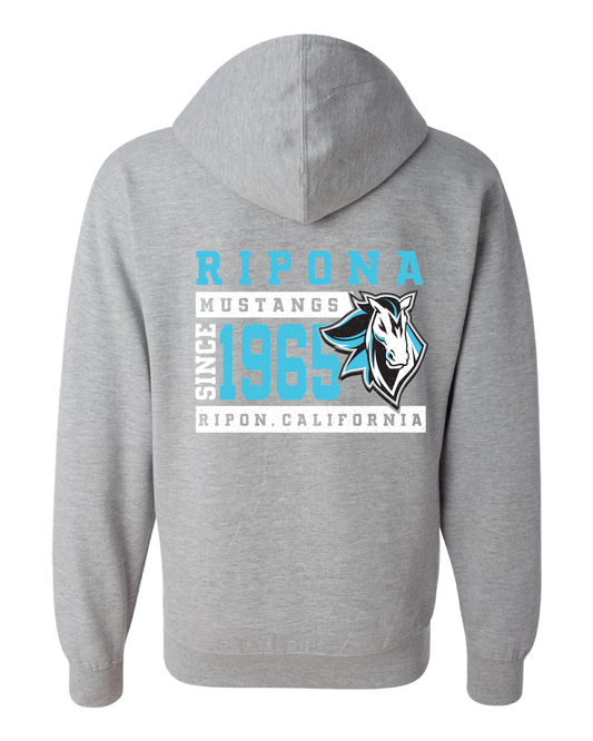 Mustang Distressed Zip Up Hoodie