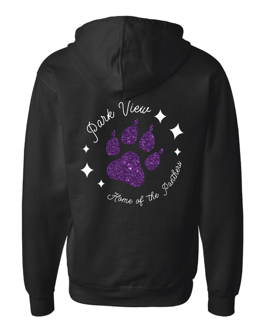 Panther Glitter Zip Up Hoodie