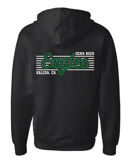 *CLEARANCE* Glitter Eagles Zip Up Hoodie