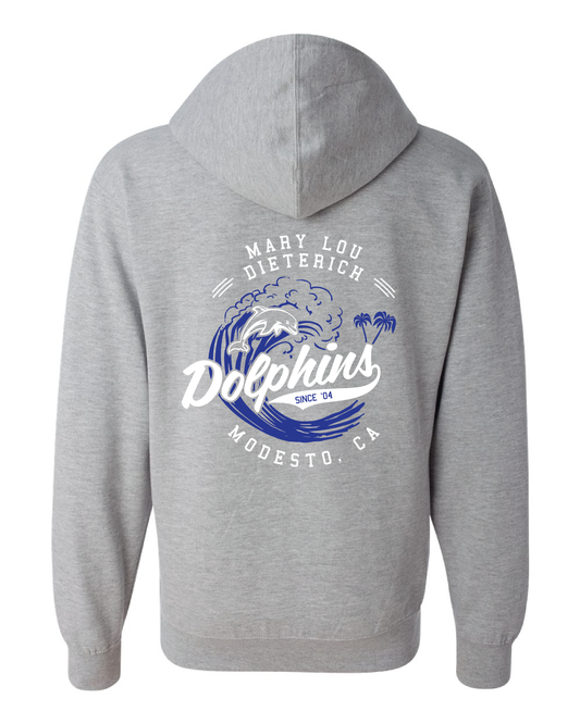 Surfing Dolphins Zip Up Hoodie