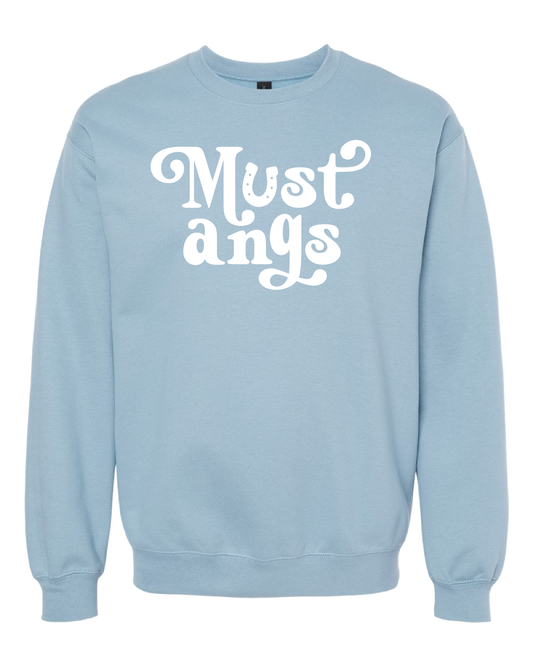 Mustangs Puff Paint Crewneck Sweatshirt