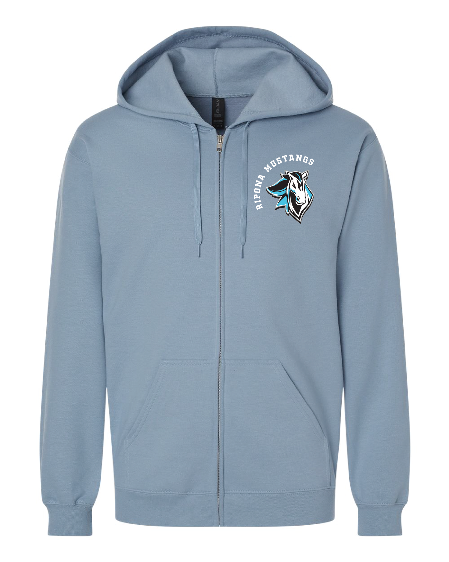 Mustangs Puff Paint Zip Up Hoodie