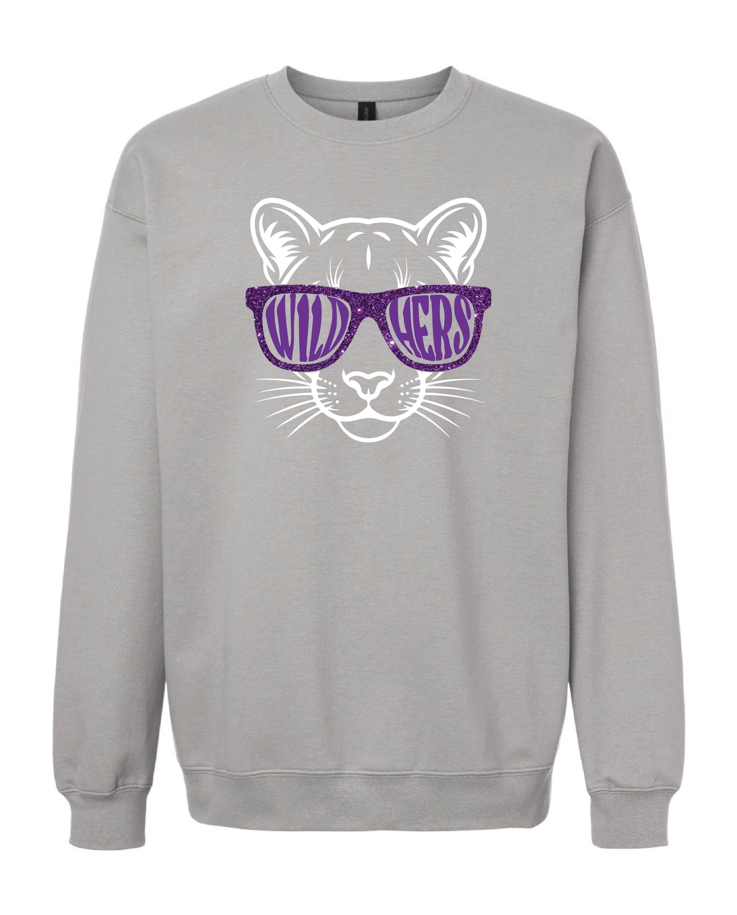 Panthers Glitter Glasses Crewneck Sweatshirt
