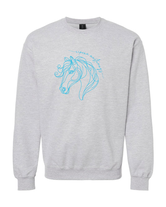 Line Art Mustang Crewneck Sweatshirt
