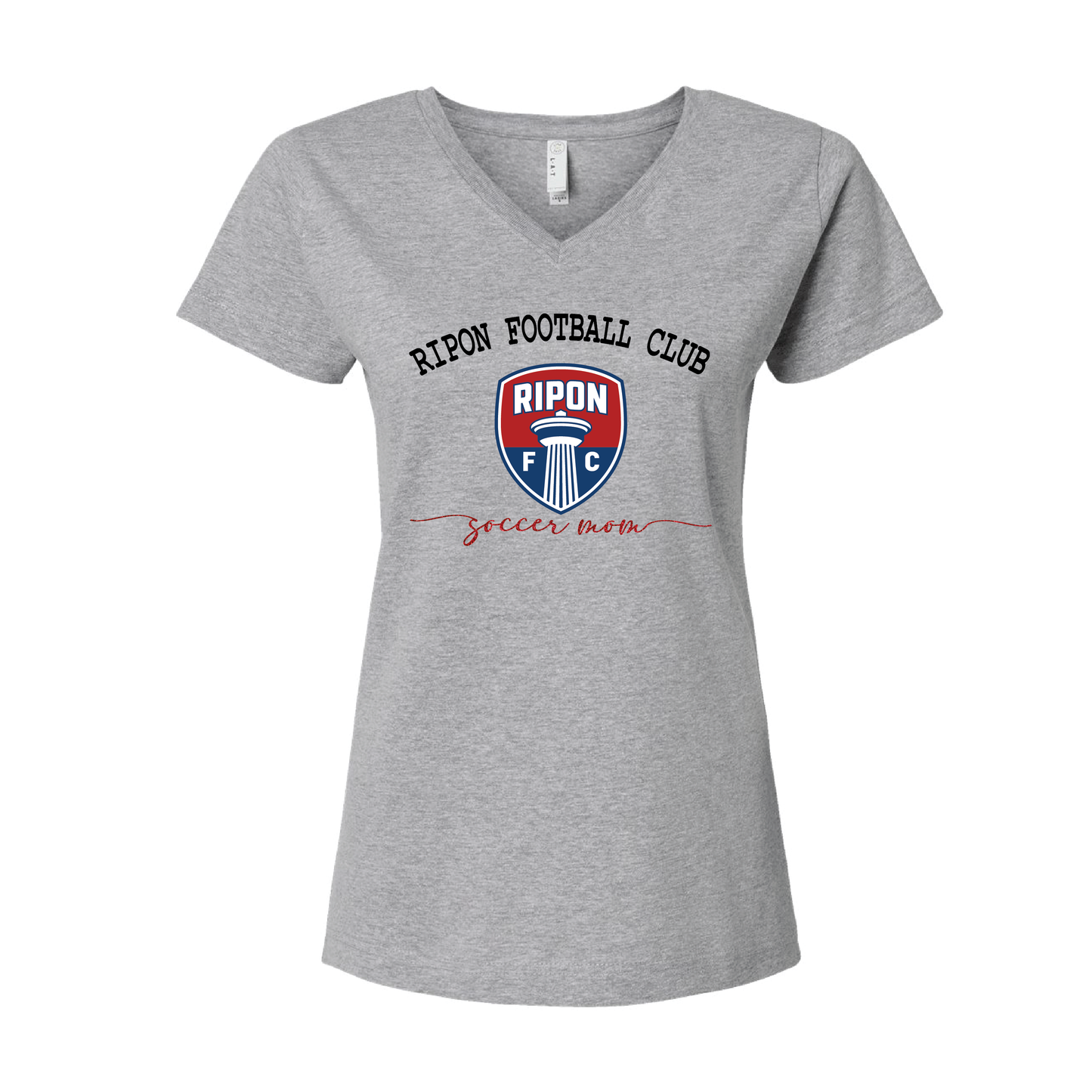 Women's Glitter Soccer Mom V-Neck