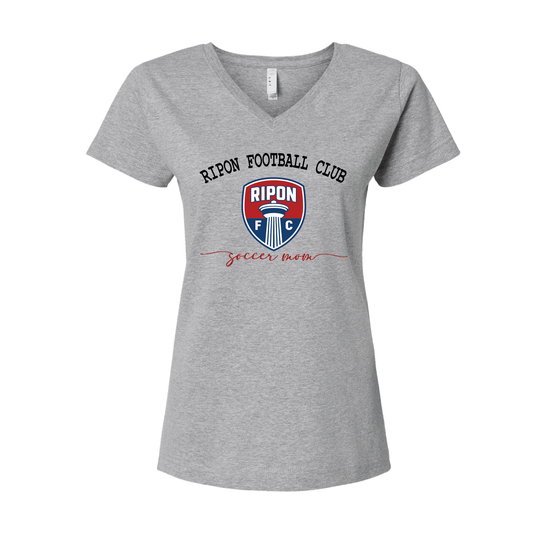 Women's Glitter Soccer Mom V-Neck