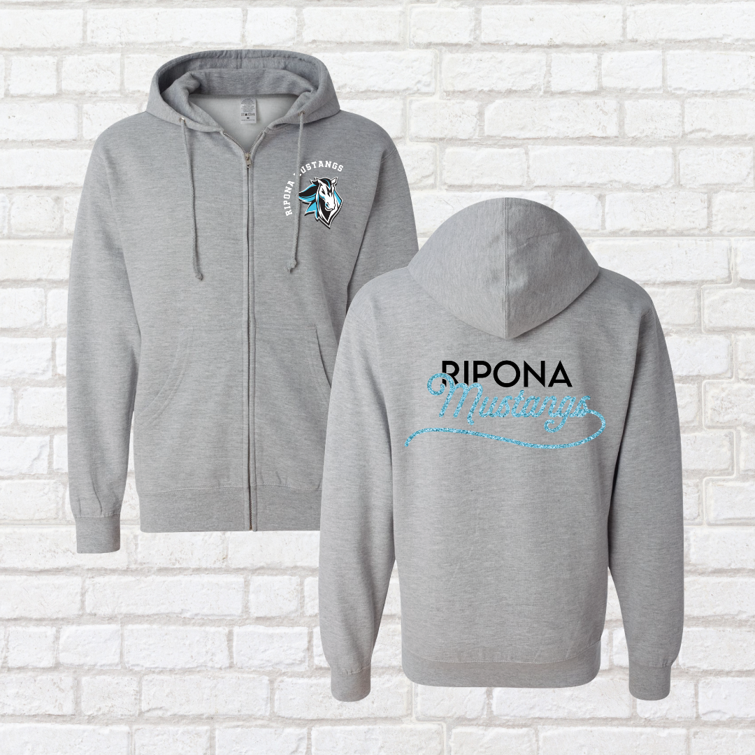 Glitter Mustangs Zip Up Hoodie