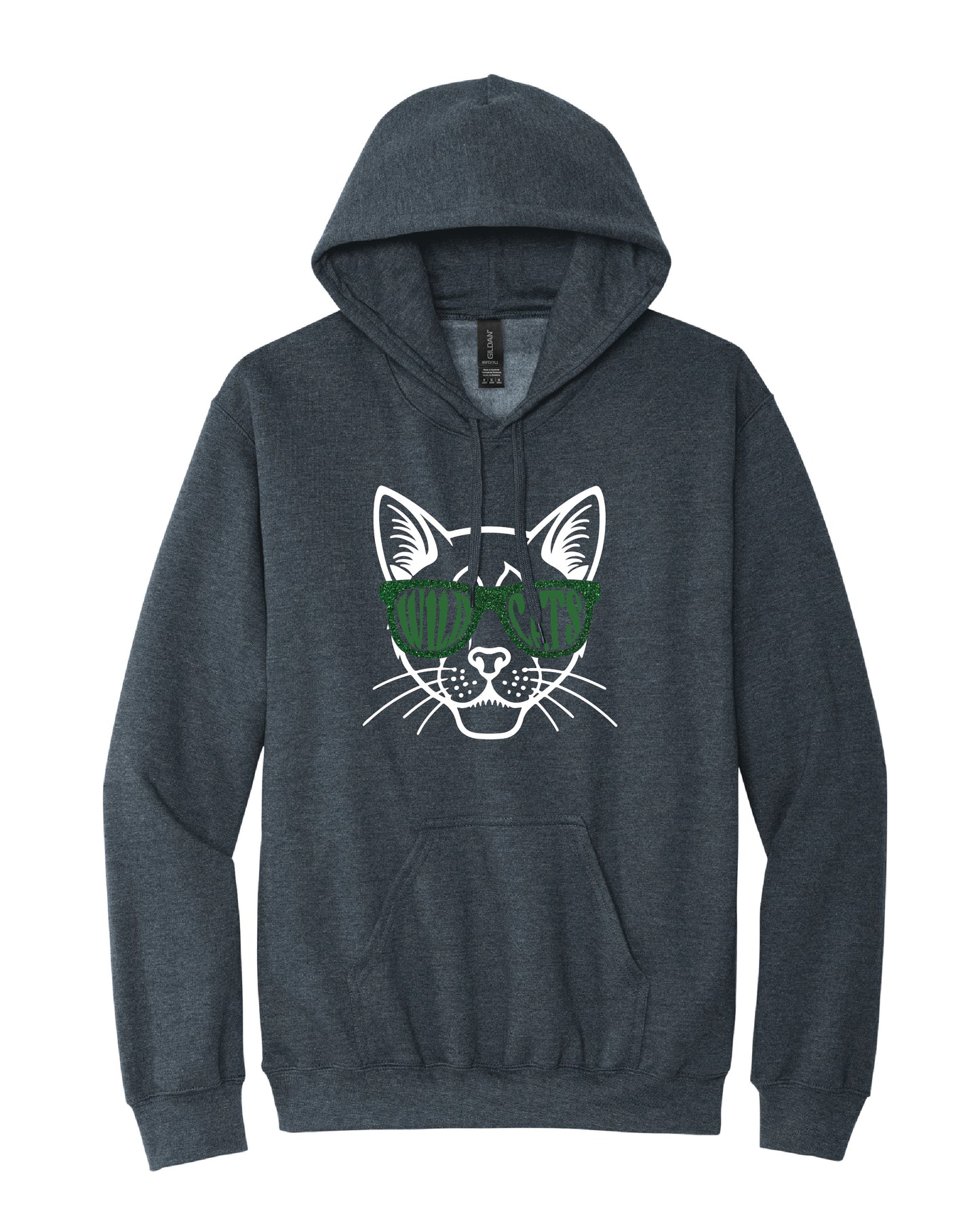 Glitter Cat Glasses Hoodie