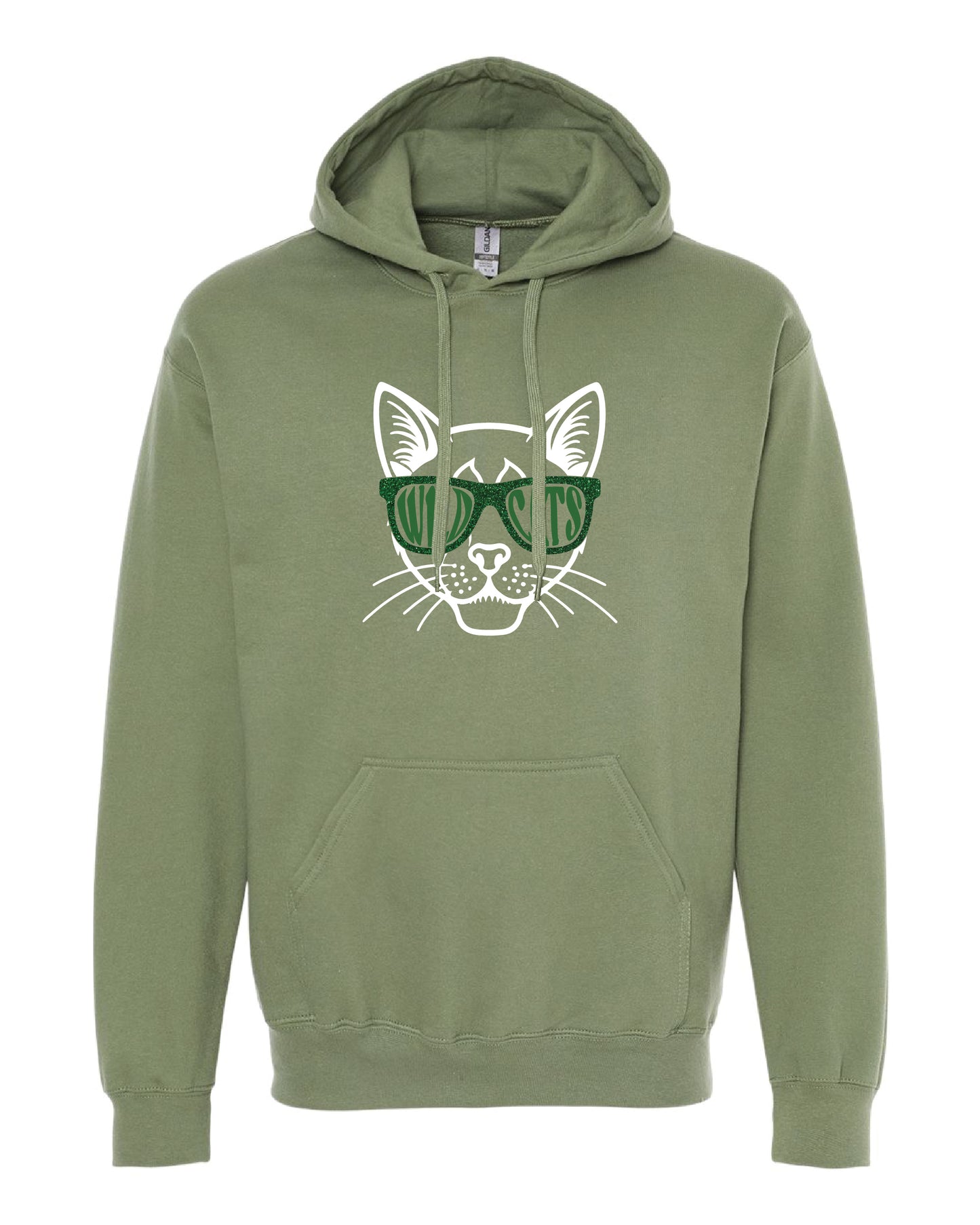 Glitter Cat Glasses Hoodie