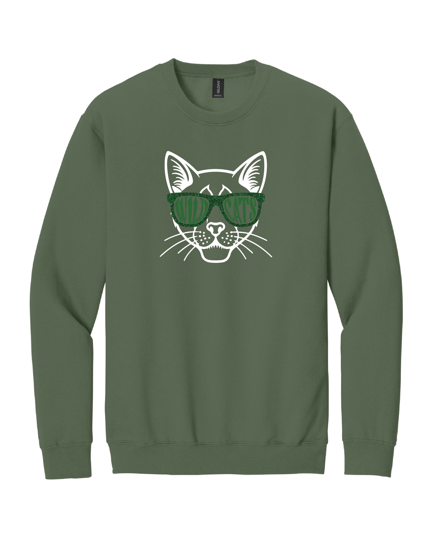 Glitter Cat Glasses Crewneck