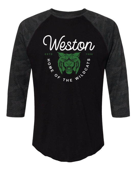 Weston Baseball Style Tee (choose your design)