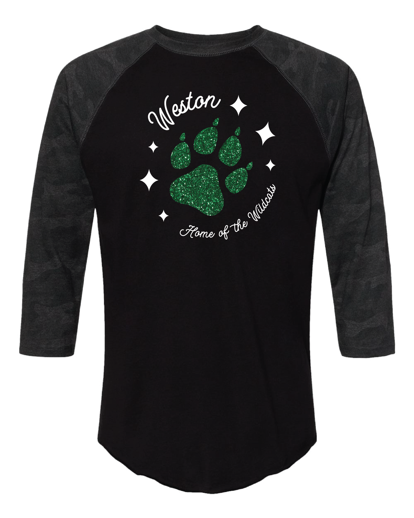 Weston Baseball Style Tee (choose your design)