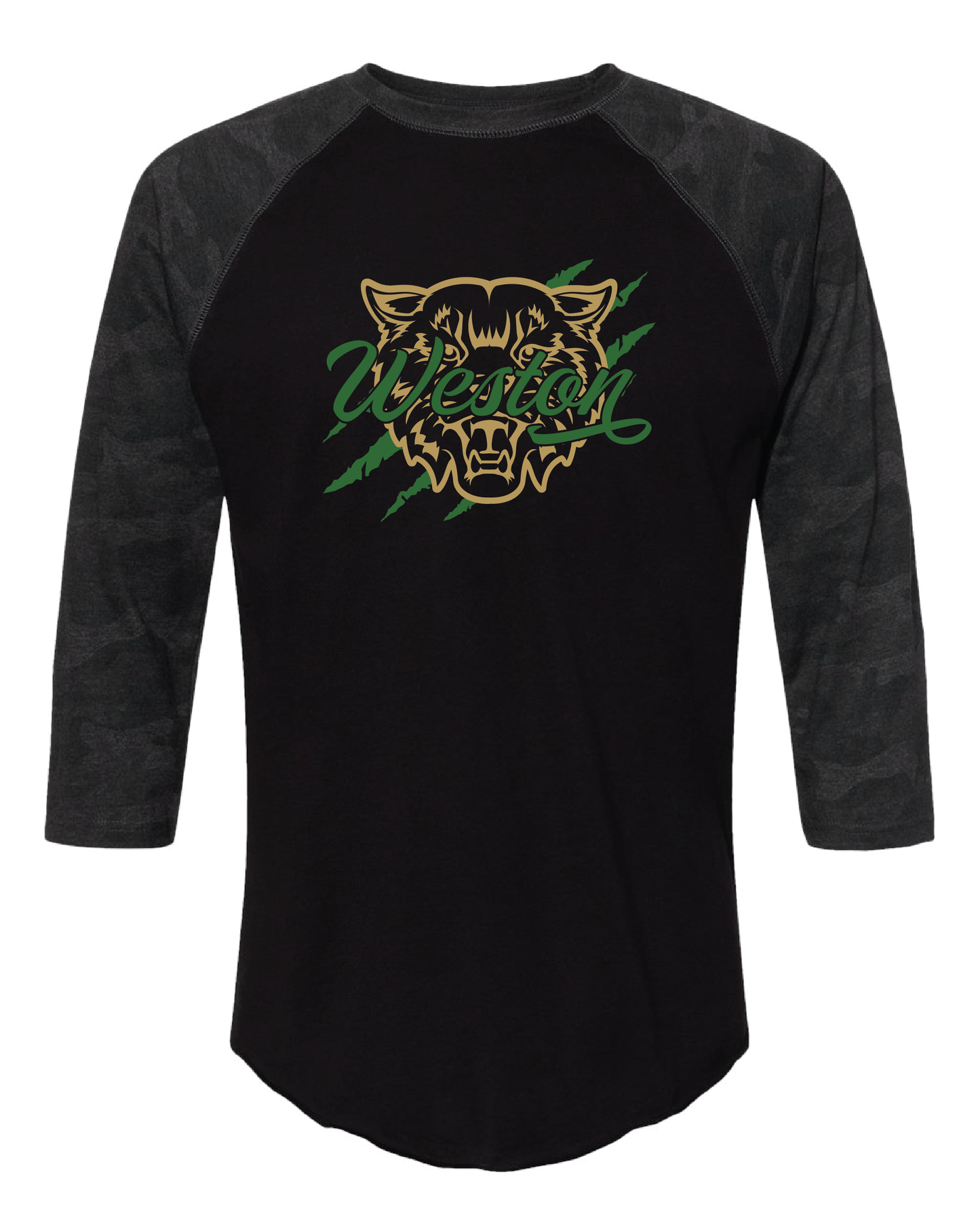 Weston Baseball Style Tee (choose your design)