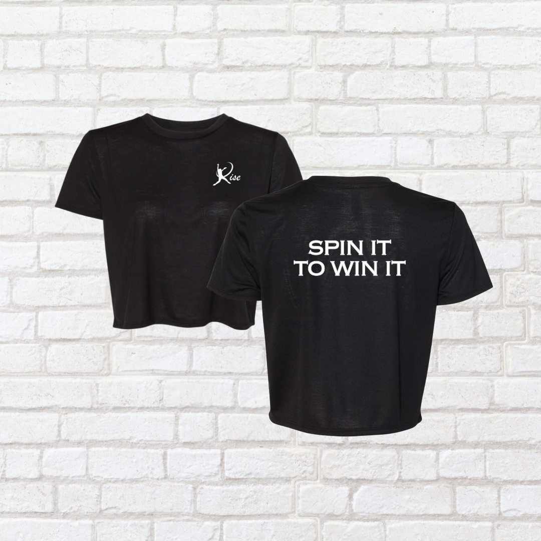 Spin it to Win it Flowy Crop Tee