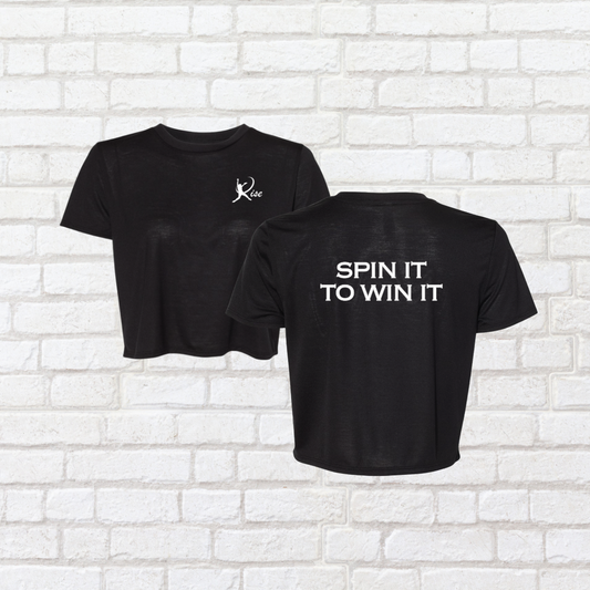 Spin it to Win it Flowy Crop Tee