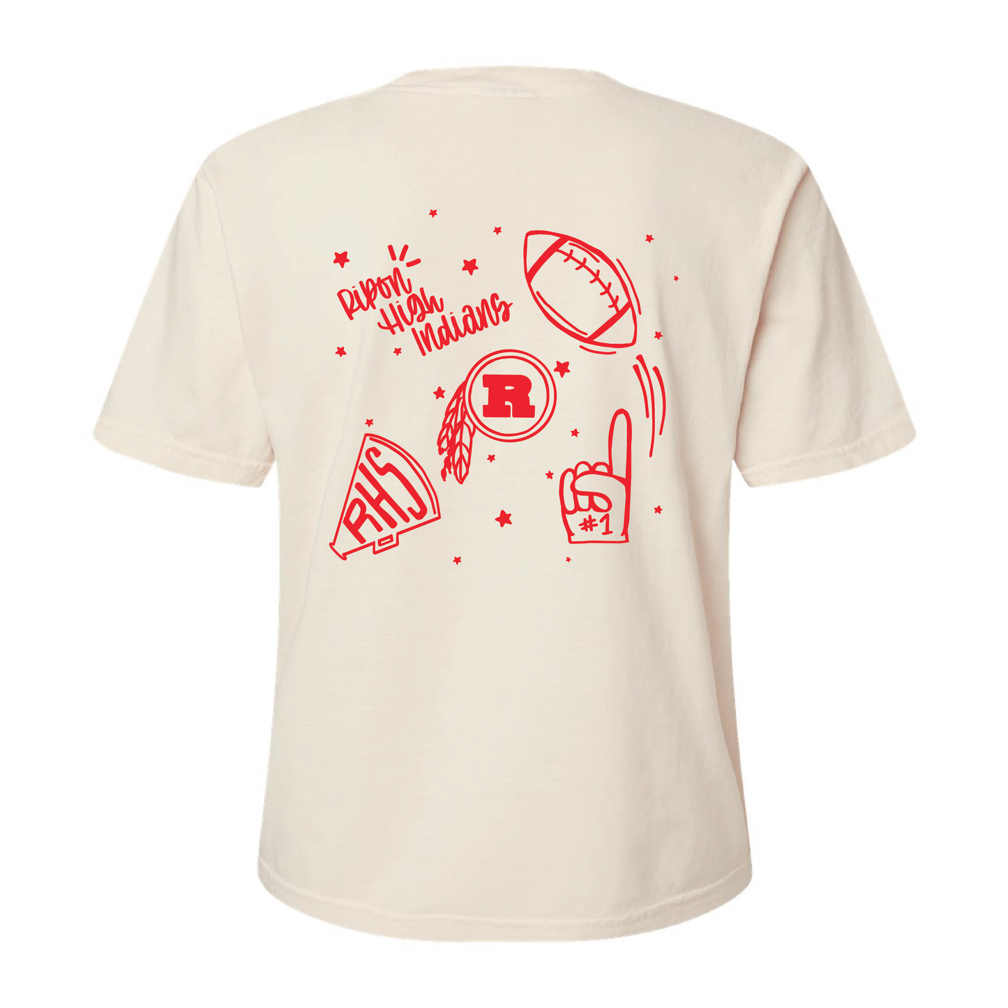 RHS Doodle Football Boxy Comfort Colors Tee