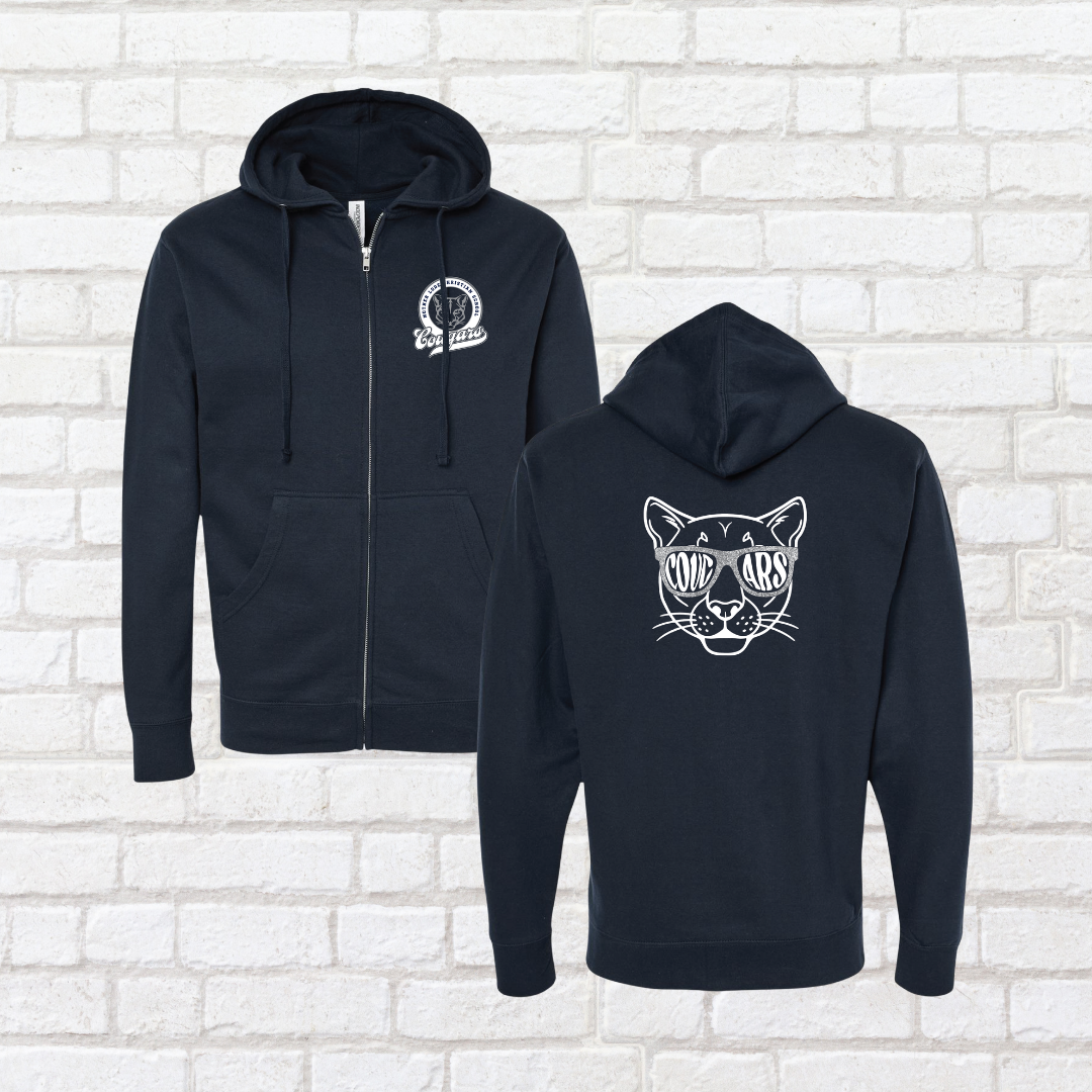 MLCS Glitter Glasses Zip Up Hoodie