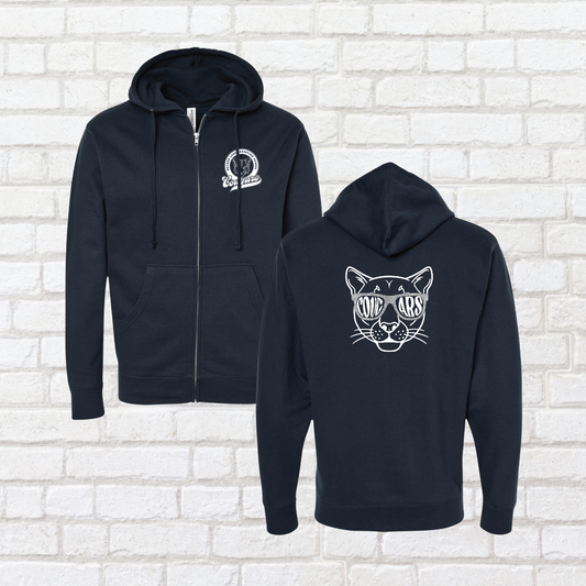 MLCS Glitter Glasses Zip Up Hoodie