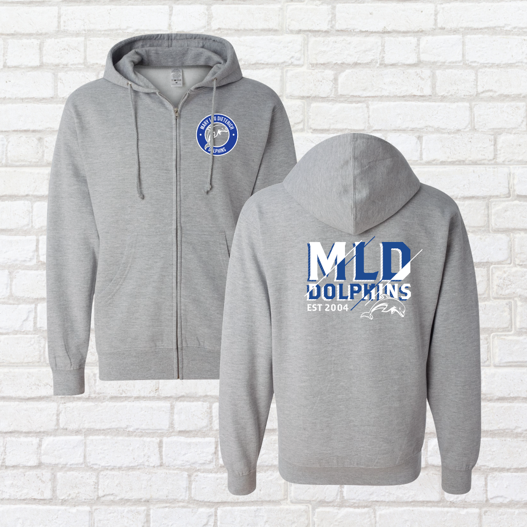 Collegiate Dolphins Zip Up Hoodie