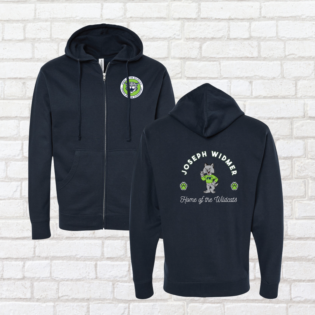 Wildcat Caricature Zip Up Hoodie