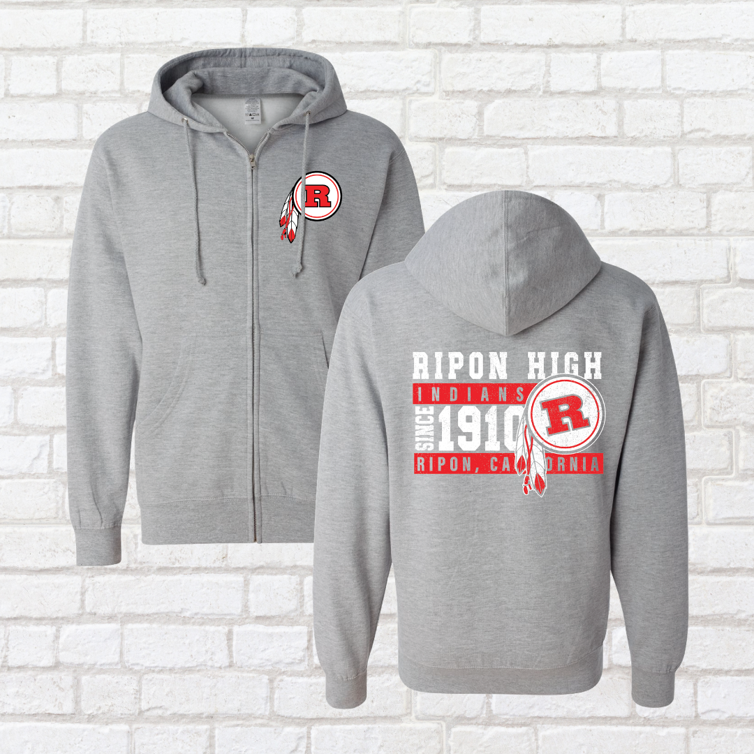 Vintage Ripon High Zip Up Hoodie