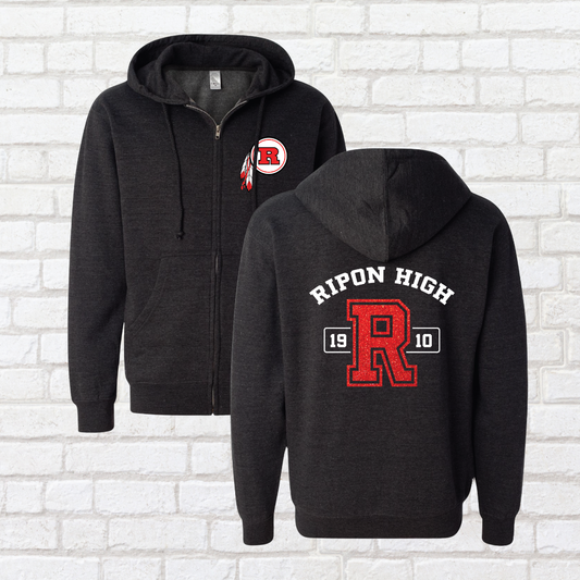 Glitter R Zip Up Hoodie