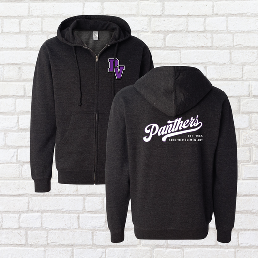 Vintage Panthers Zip Up Hoodie