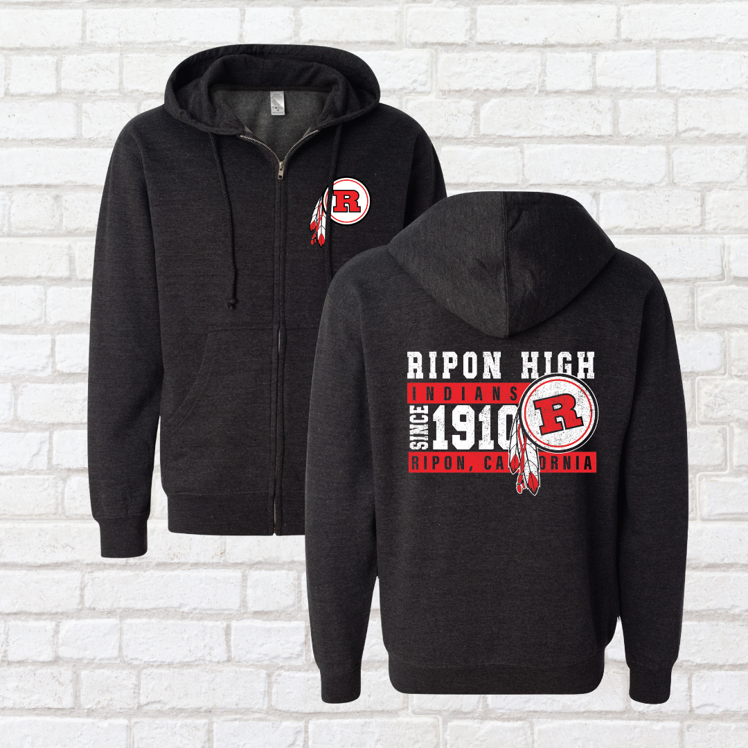 Vintage Ripon High Zip Up Hoodie