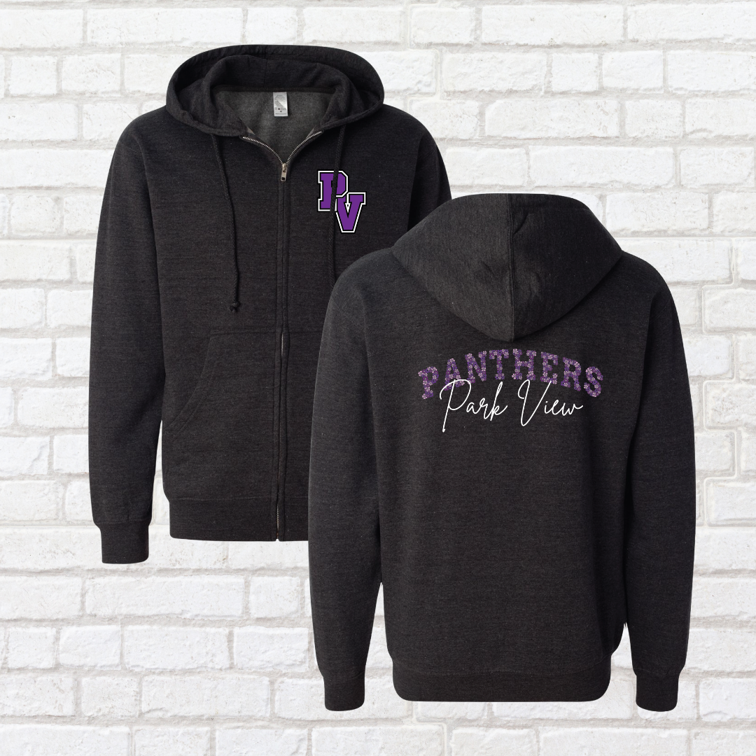 Floral Panthers Zip Up Hoodie