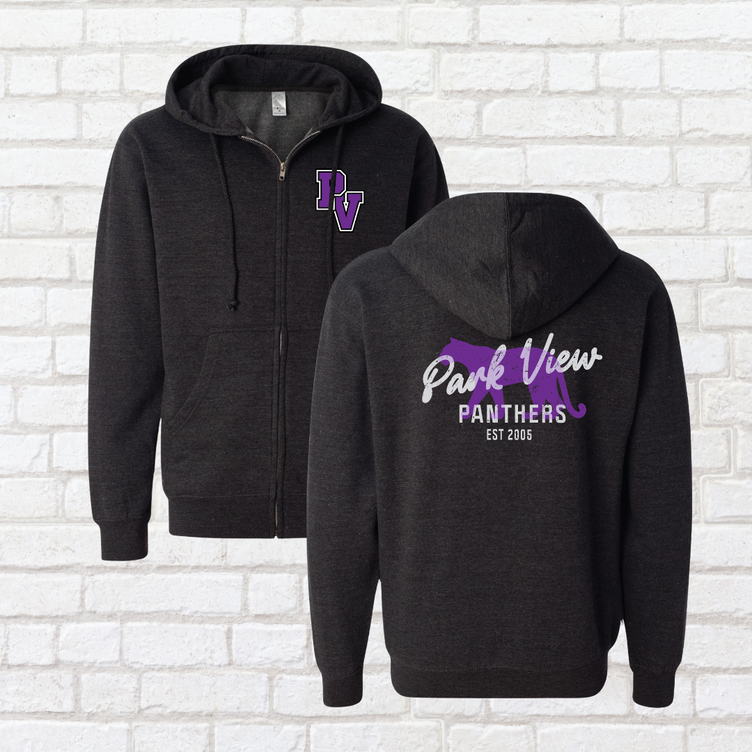 Park View Distressed Zip Up Hoodie