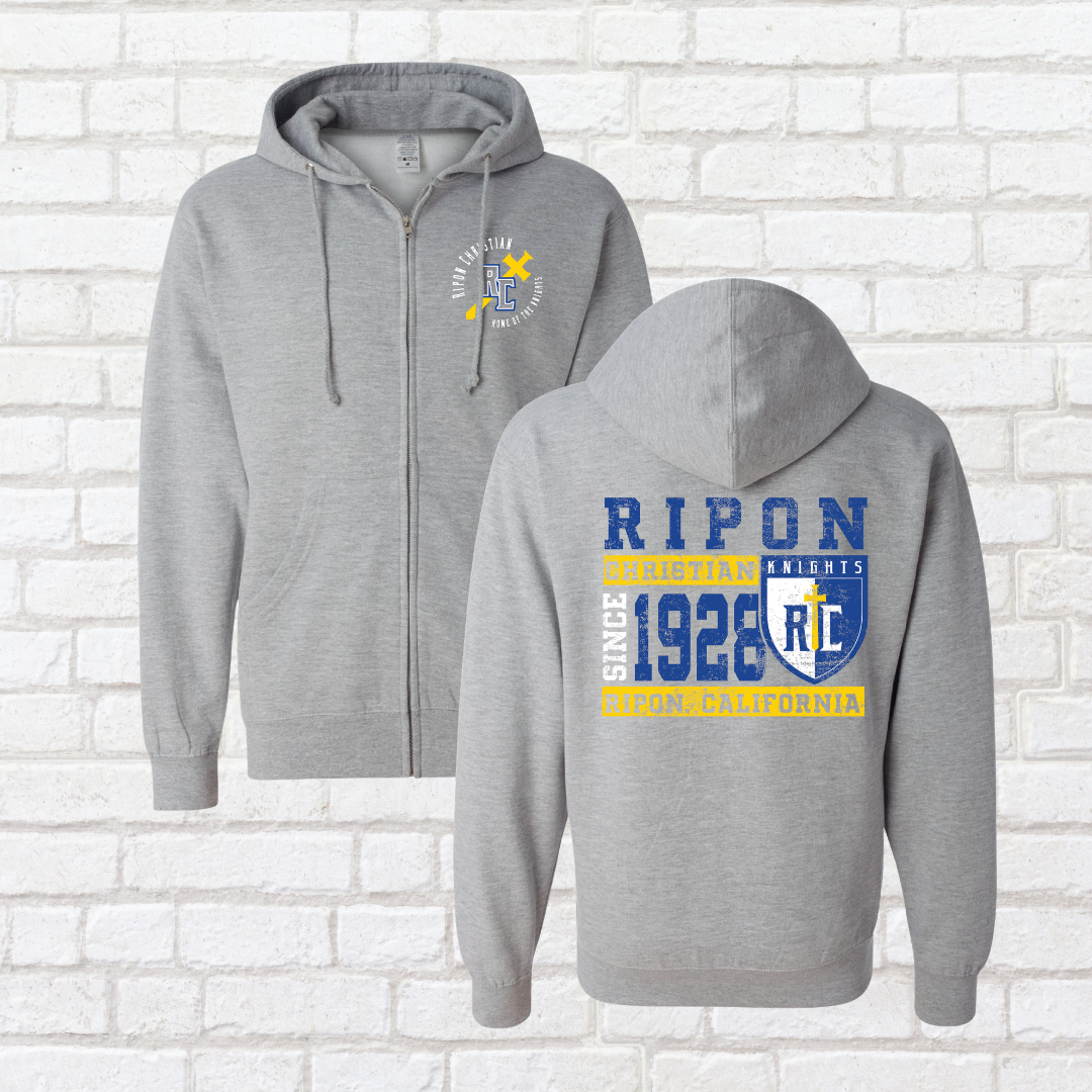 Vintage Knights Zip Up Hoodie