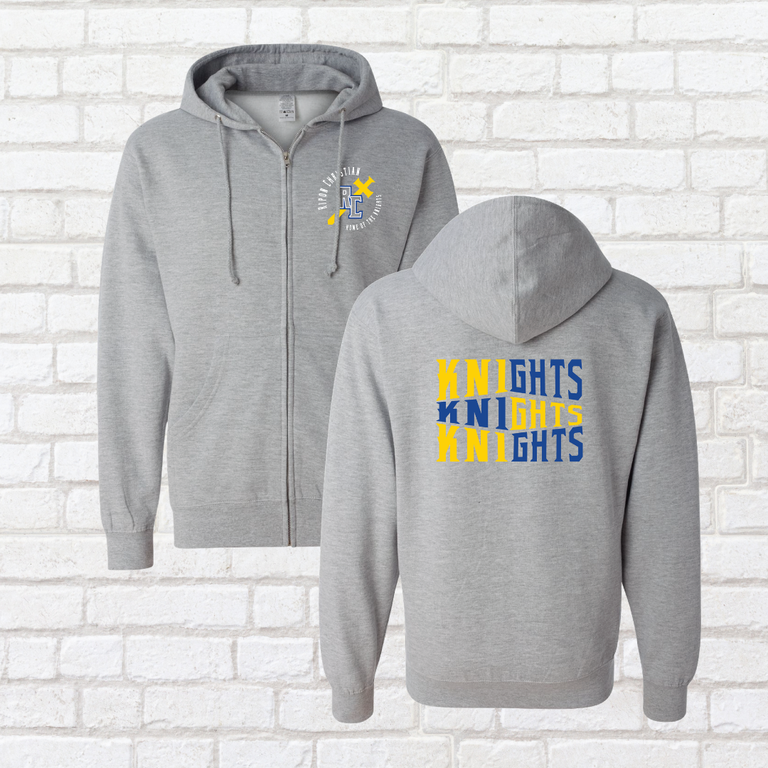 Geometric Knights  Zip Up Hoodie