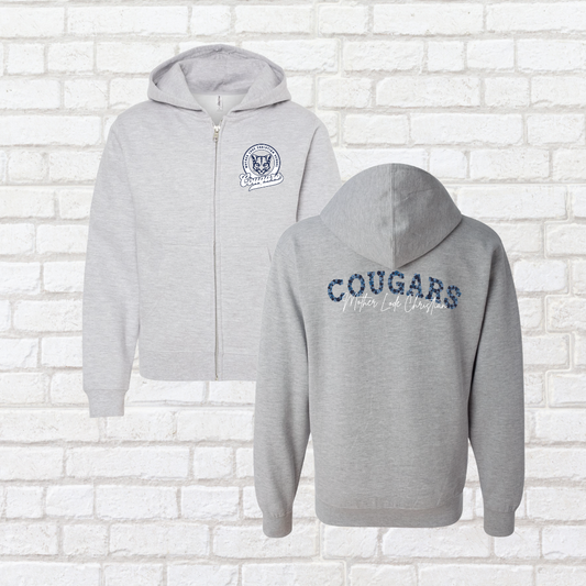 MLCS Floral Cougar Zip Up Hoodie